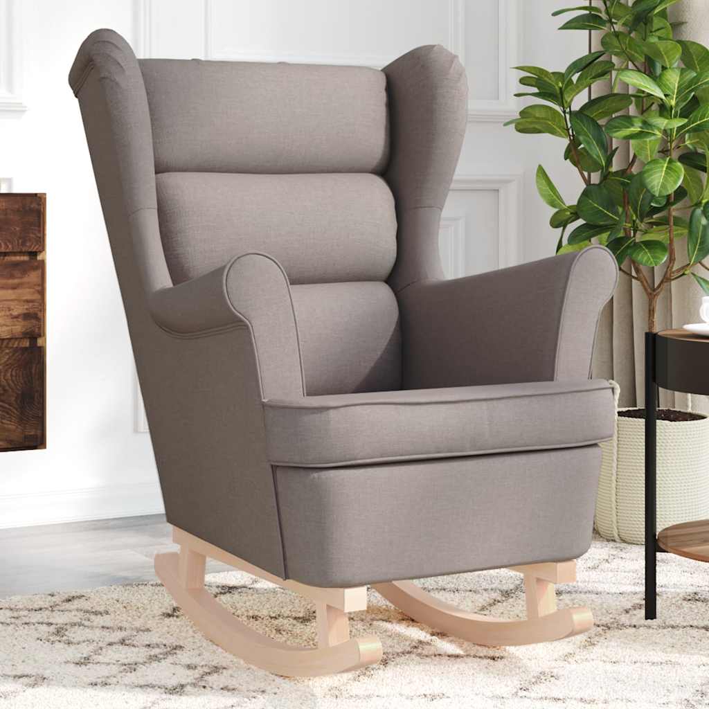 Chaise à bascule taupe 74x90x102 cm tissu - XIOS