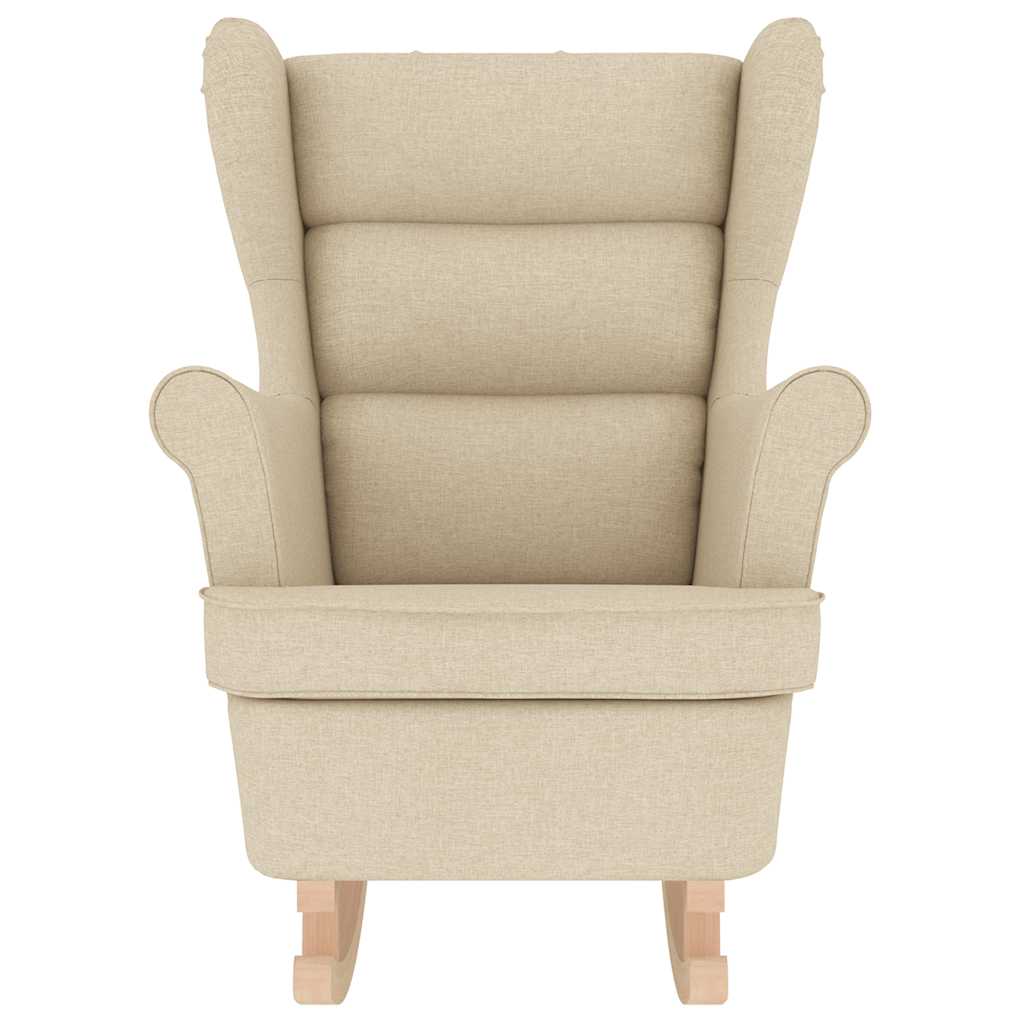 Chaise à bascule crème 74x90x102 cm tissu - XIOS