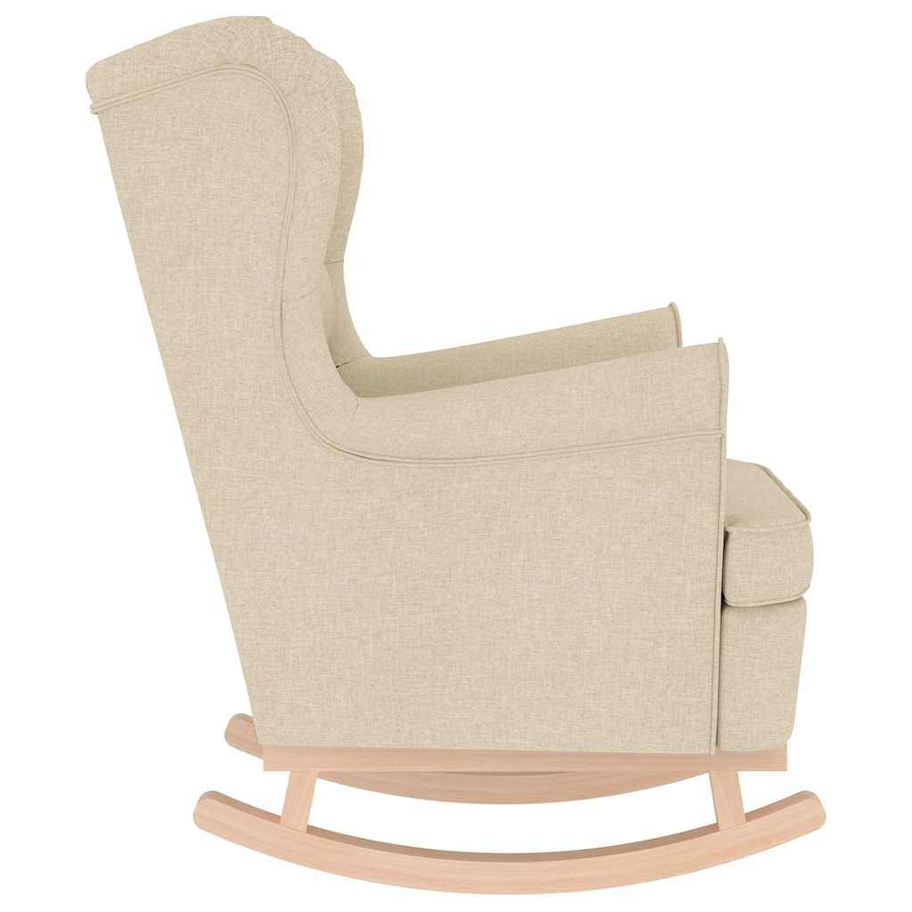 Chaise à bascule crème 74x90x102 cm tissu - XIOS
