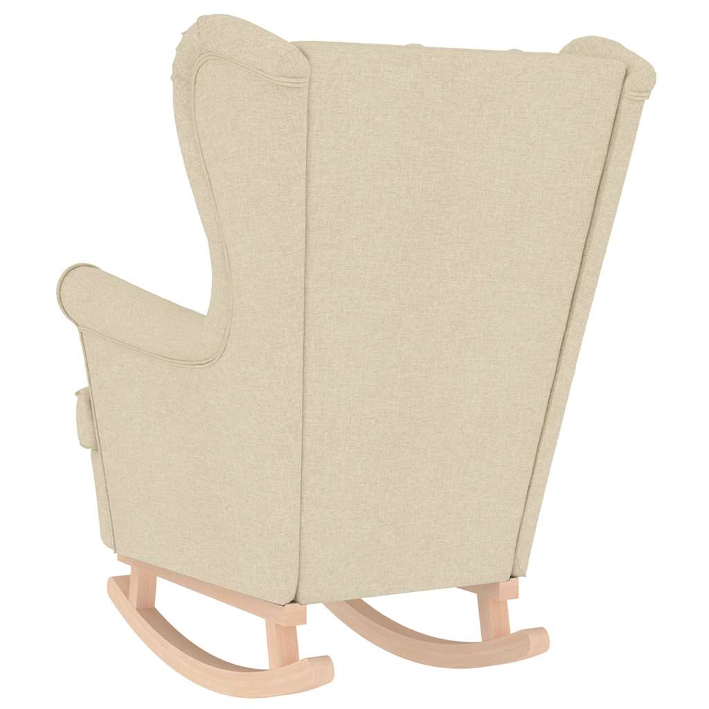 Chaise à bascule crème 74x90x102 cm tissu - XIOS