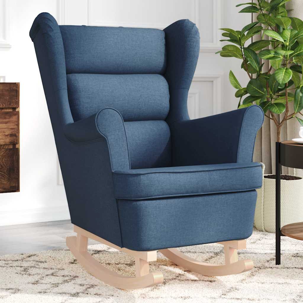 Chaise à bascule bleu 74x90x102 cm tissu - XIOS