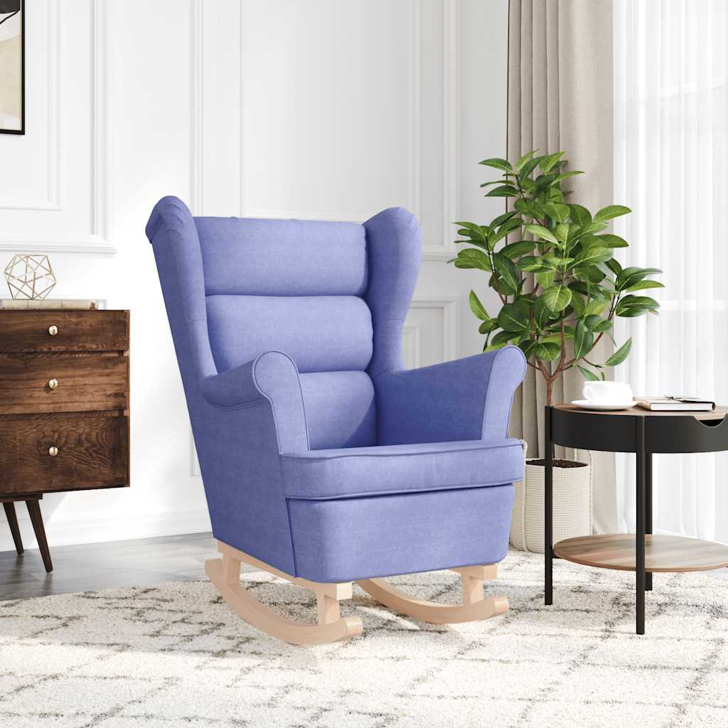 Chaise à bascule bleu jean 74x90x102 cm tissu - XIOS
