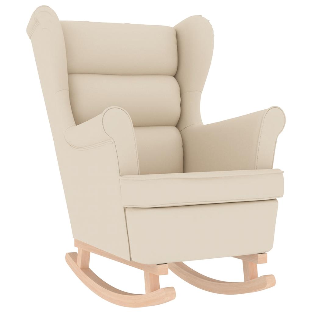Chaise à bascule blanc 74x90x102 cm lin - XIOS