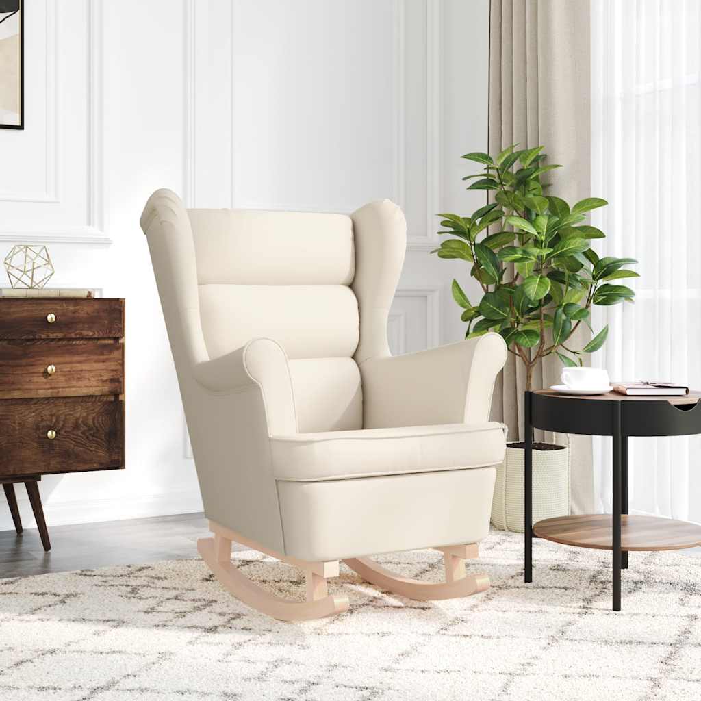 Chaise à bascule blanc 74x90x102 cm lin - XIOS