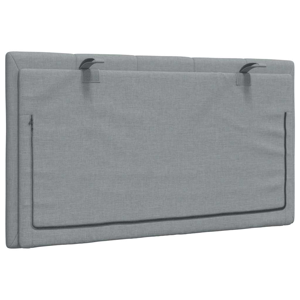 Coussin de tête de lit gris clair 80 cm tissu - XIOS