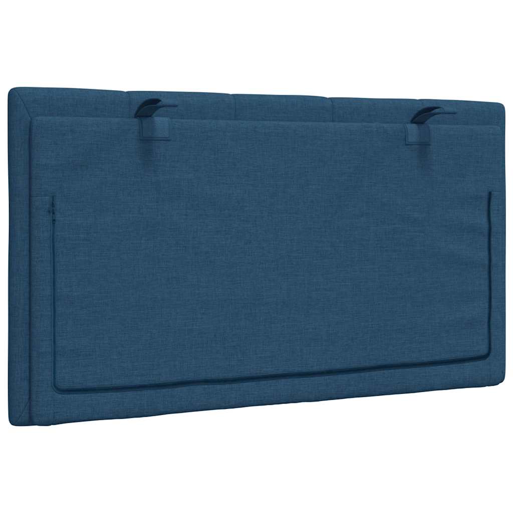 Coussin de tête de lit bleu 80 cm tissu - XIOS
