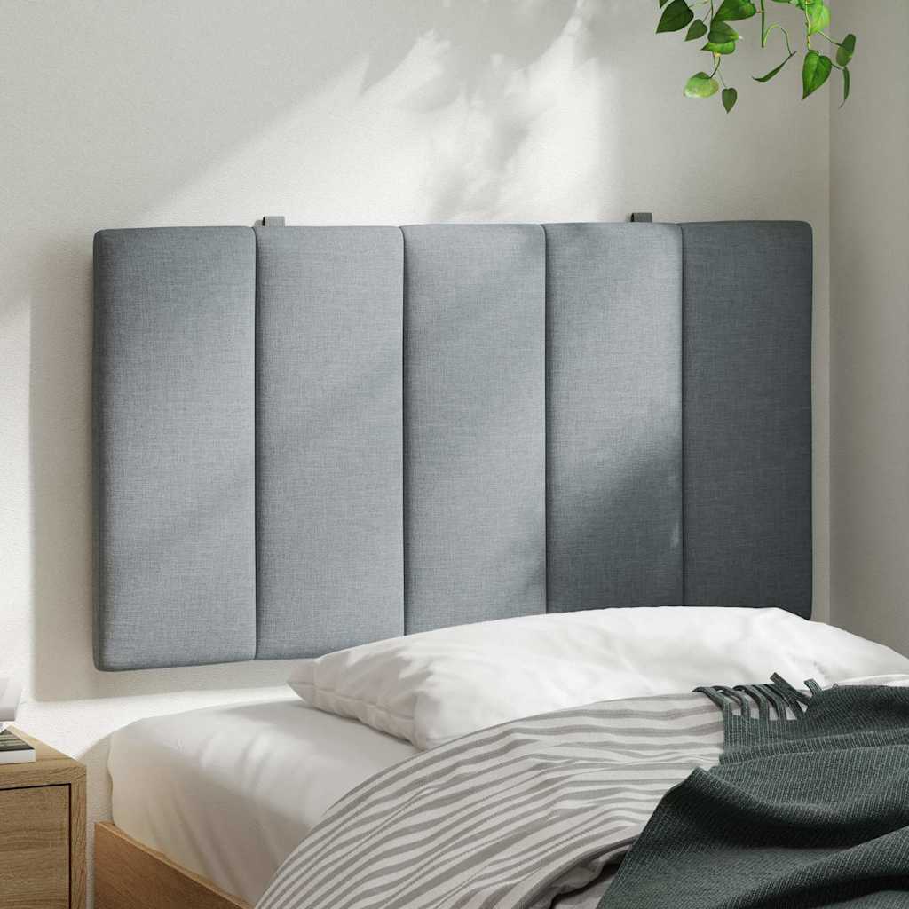 Coussin de tête de lit gris clair 90 cm tissu - XIOS