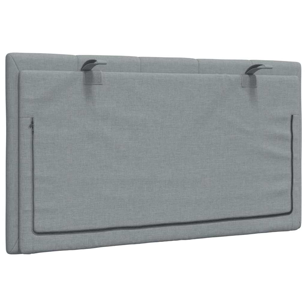 Coussin de tête de lit gris clair 90 cm tissu - XIOS