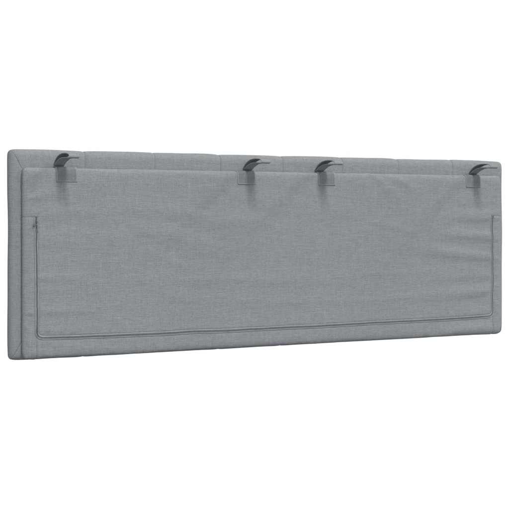 Coussin de tête de lit gris clair 120 cm tissu - XIOS