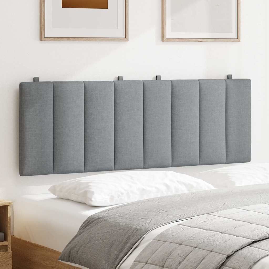 Coussin de tête de lit gris clair 140 cm tissu - XIOS