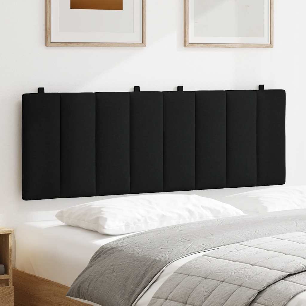 Coussin de tête de lit noir 140 cm tissu - XIOS