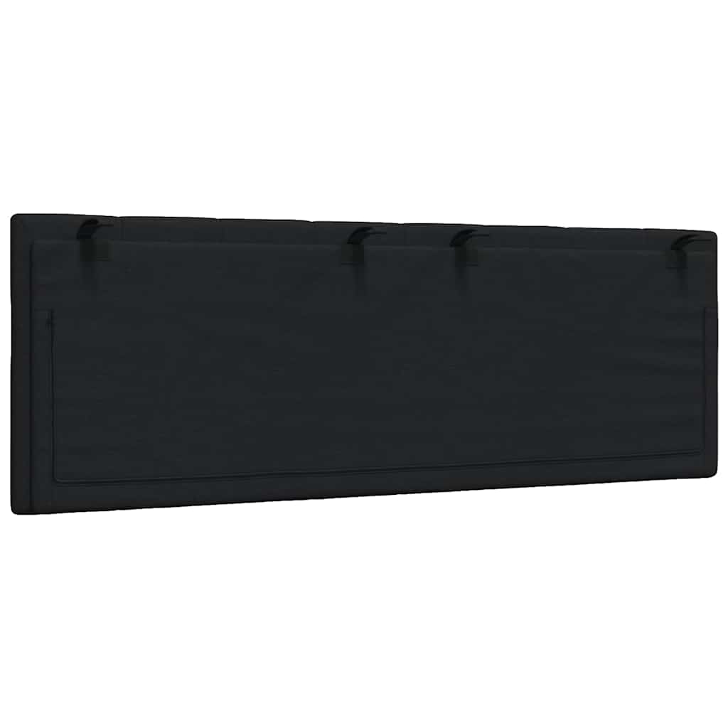 Coussin de tête de lit noir 140 cm tissu - XIOS