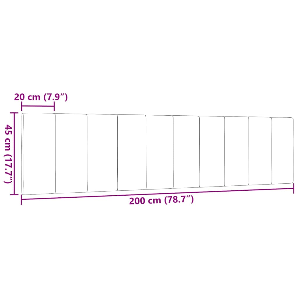 Coussin de tête de lit noir 200 cm tissu - XIOS