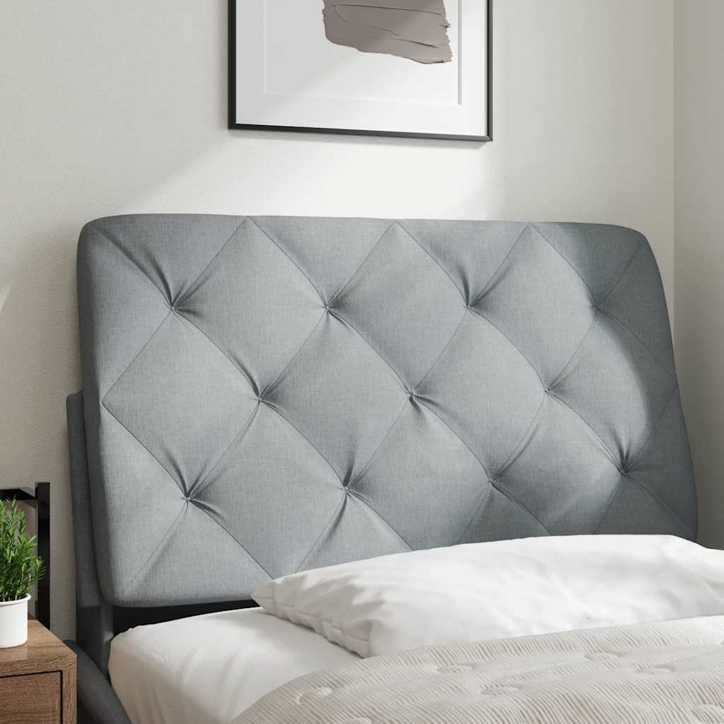 Coussin de tête de lit gris clair 80 cm tissu - XIOS