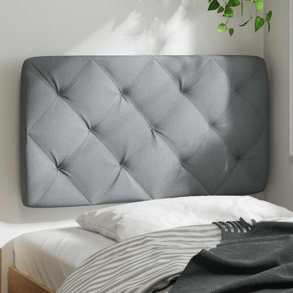Coussin de tête de lit gris clair 80 cm tissu - XIOS