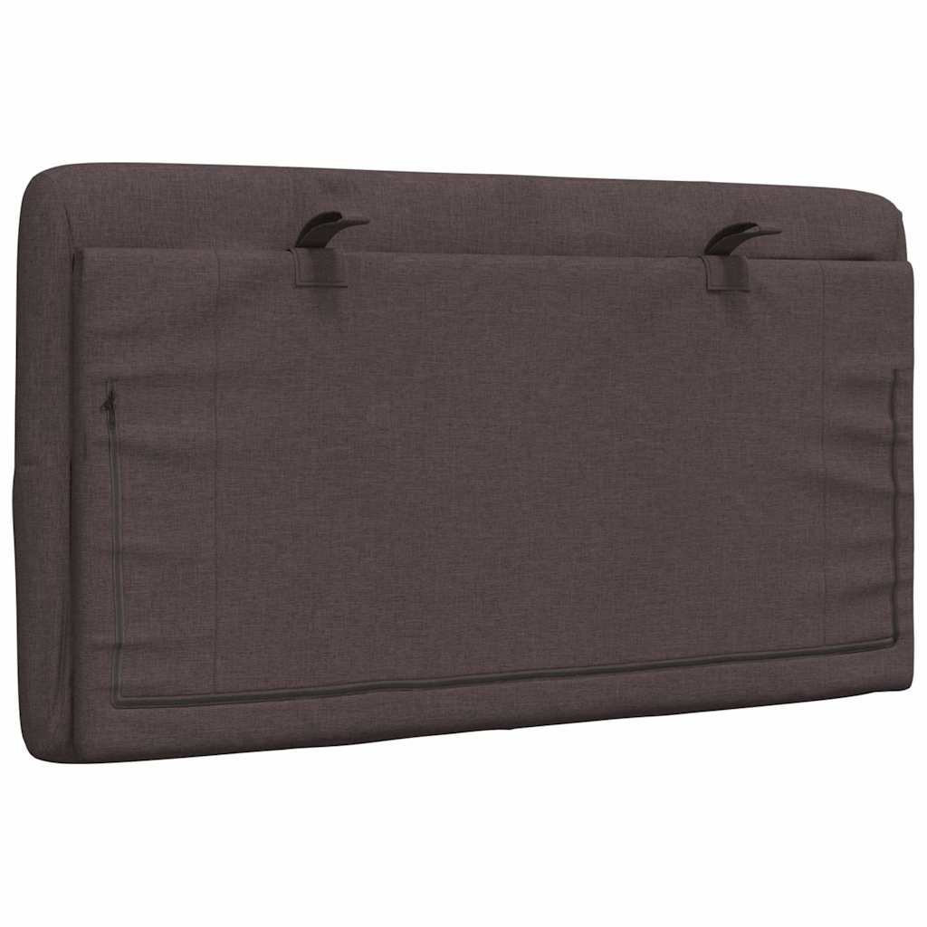 Coussin de tête de lit marron foncé 80 cm tissu - XIOS