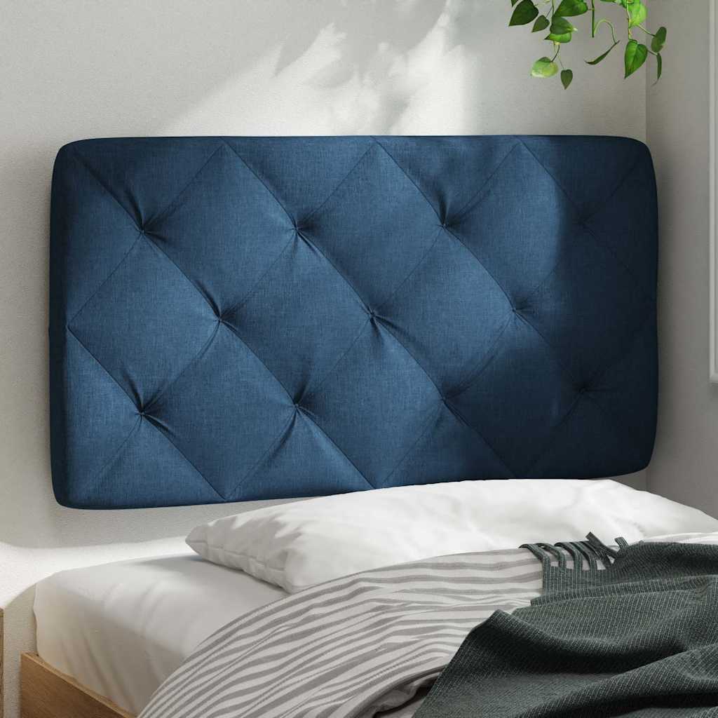 Coussin de tête de lit bleu 80 cm tissu - XIOS