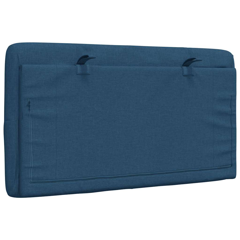 Coussin de tête de lit bleu 80 cm tissu - XIOS