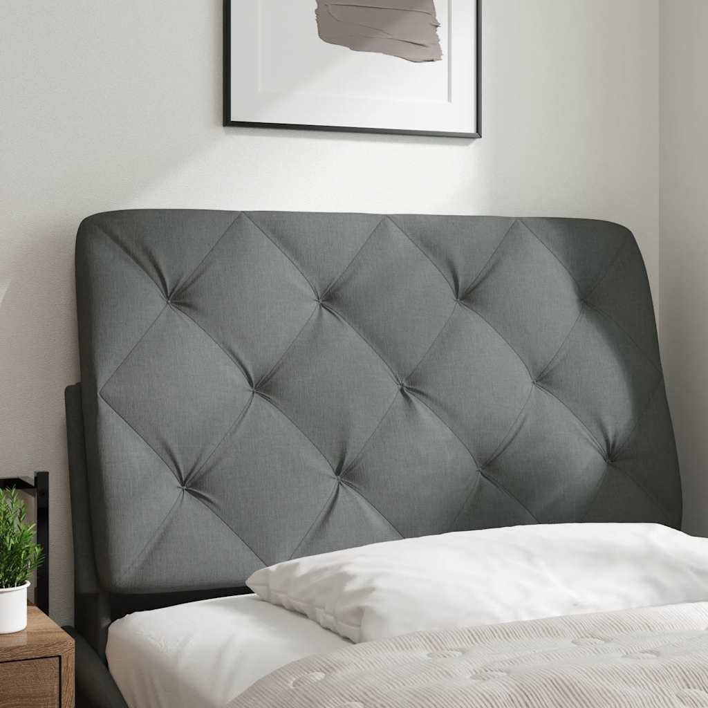 Coussin de tête de lit gris foncé 90 cm tissu - XIOS
