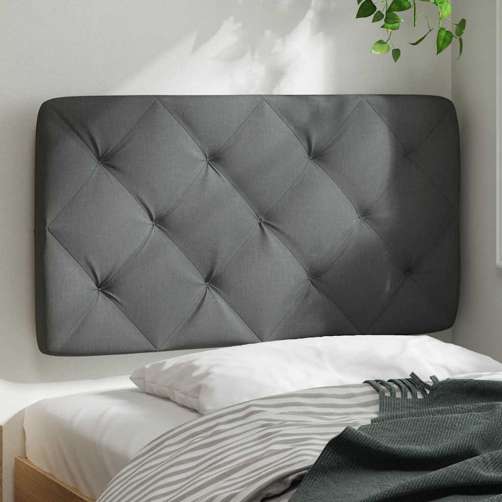 Coussin de tête de lit gris foncé 90 cm tissu - XIOS