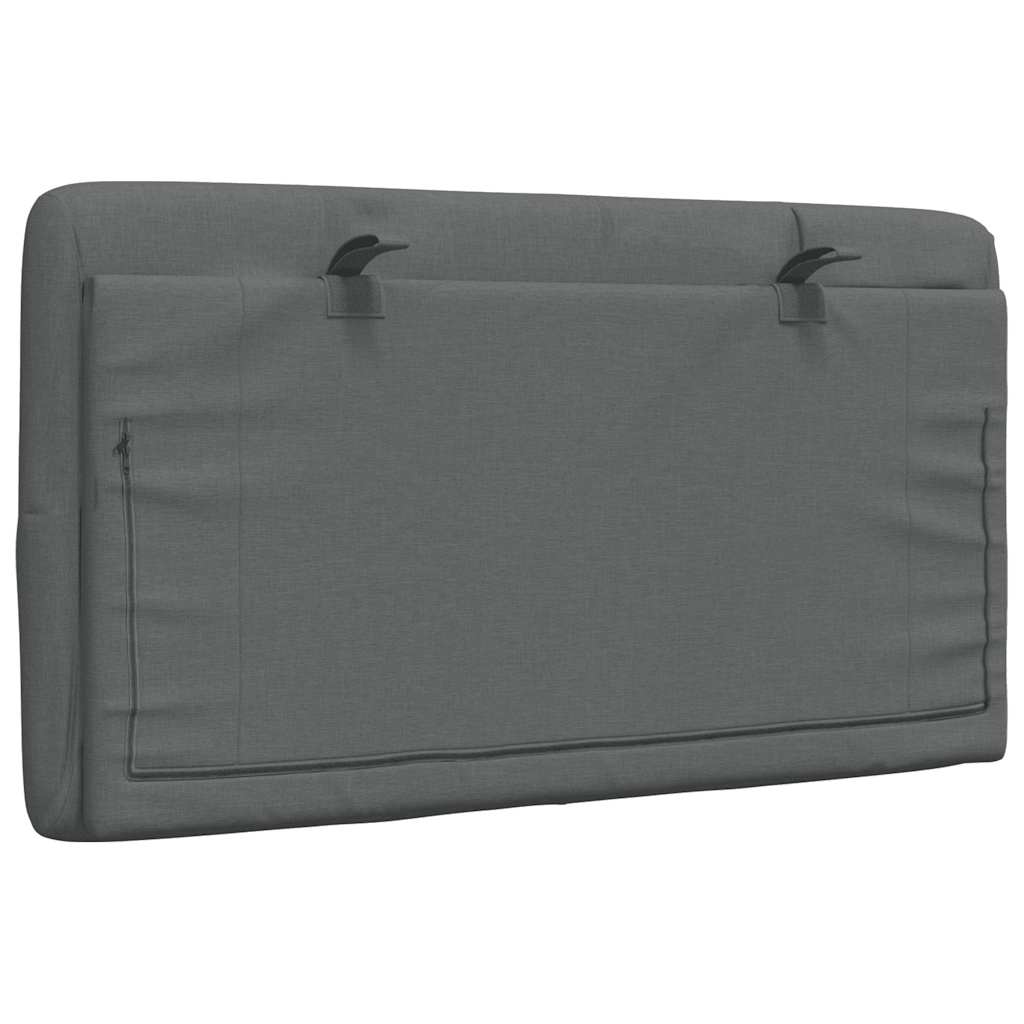 Coussin de tête de lit gris foncé 90 cm tissu - XIOS