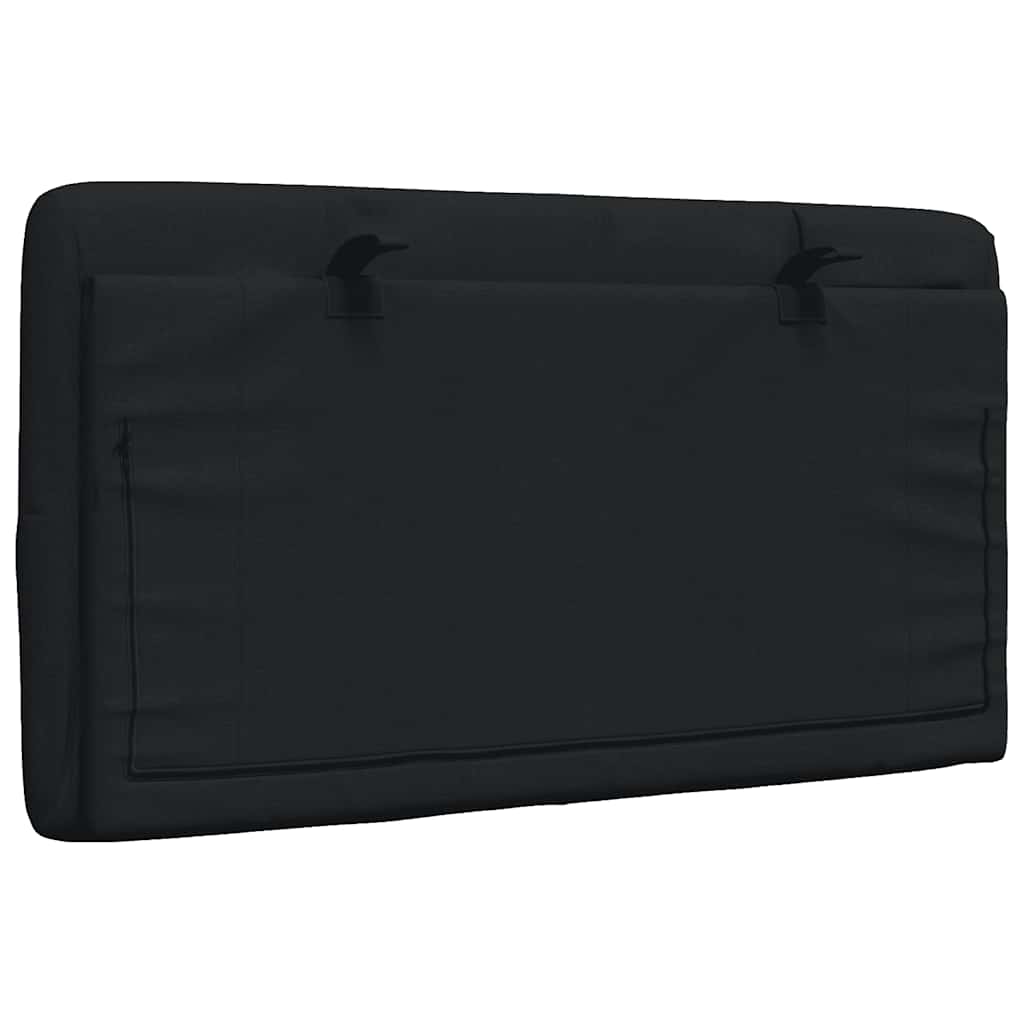 Coussin de tête de lit noir 90 cm tissu - XIOS