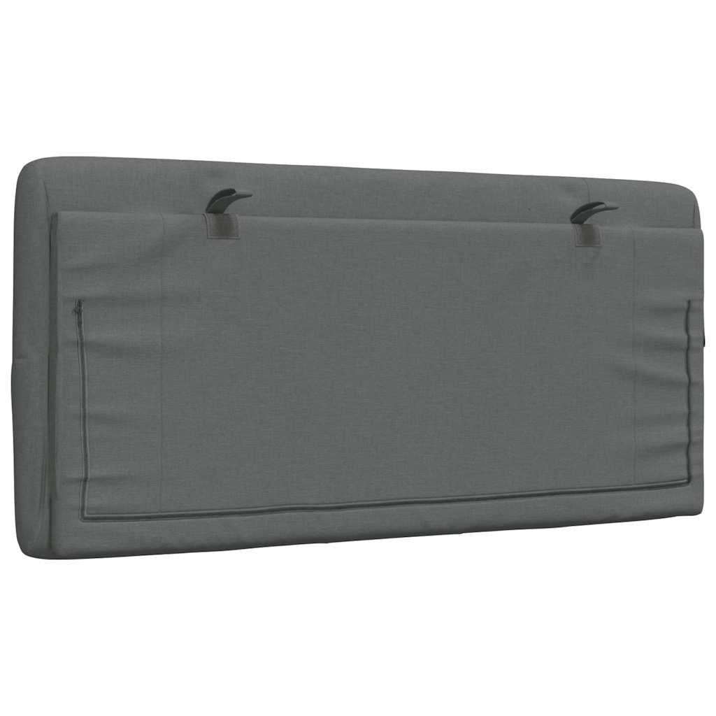 Coussin de tête de lit gris foncé 100 cm tissu - XIOS