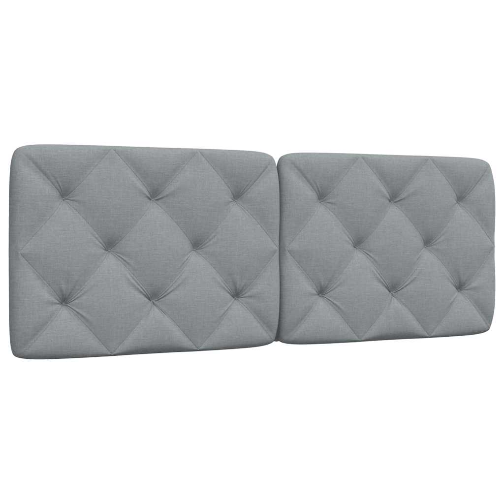 Coussin de tête de lit gris clair 120 cm tissu - XIOS