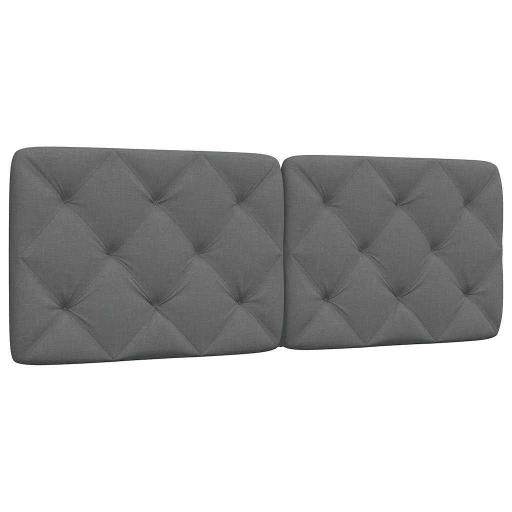 Coussin de tête de lit gris foncé 120 cm tissu - XIOS
