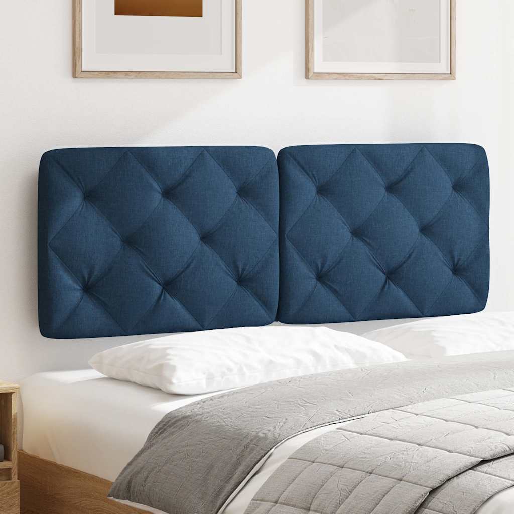 Coussin de tête de lit bleu 120 cm tissu - XIOS