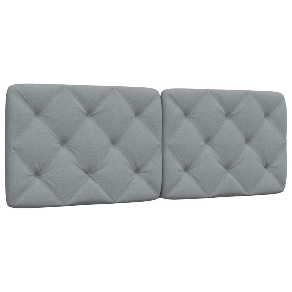 Coussin de tête de lit gris clair 140 cm tissu - XIOS