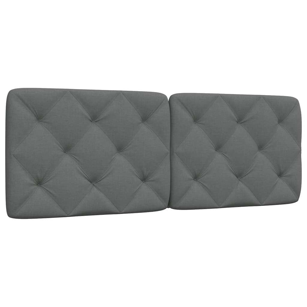 Coussin de tête de lit gris foncé 140 cm tissu - XIOS