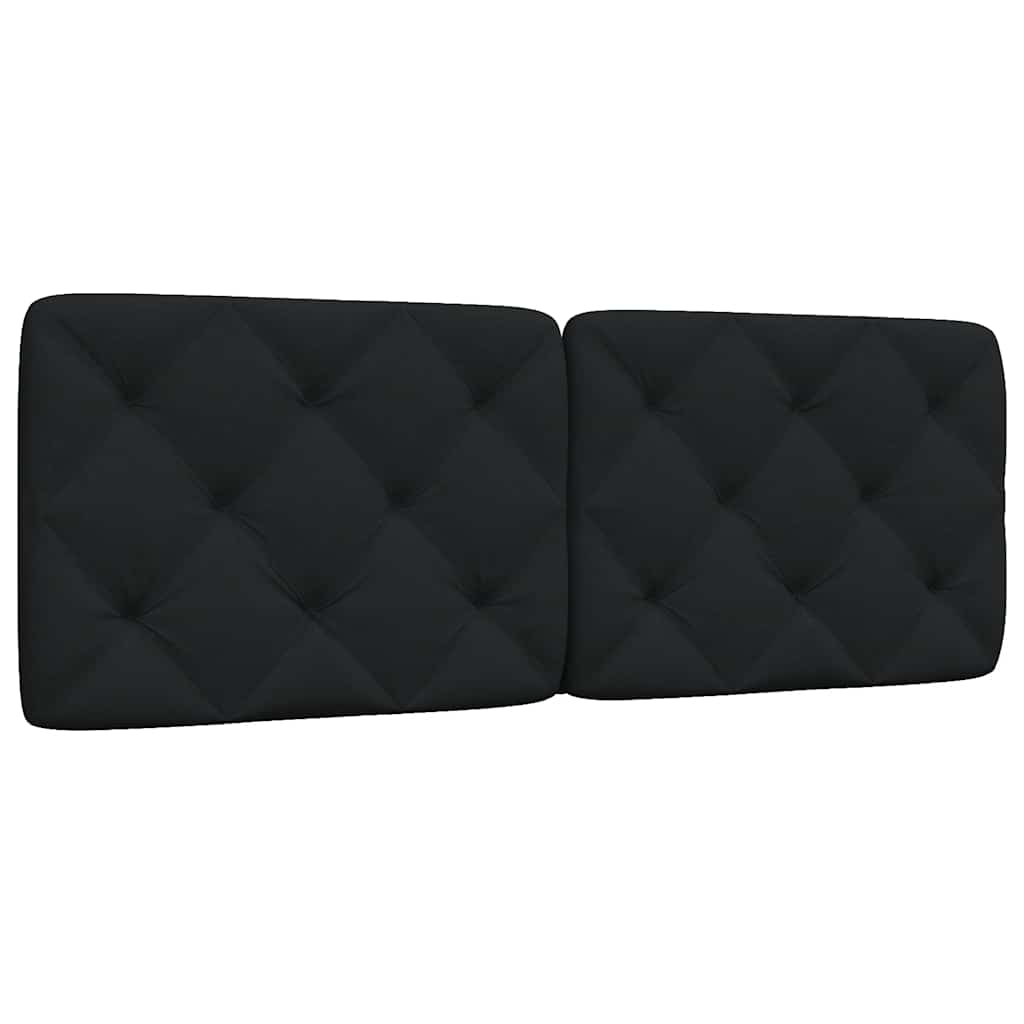 Coussin de tête de lit noir 140 cm tissu - XIOS
