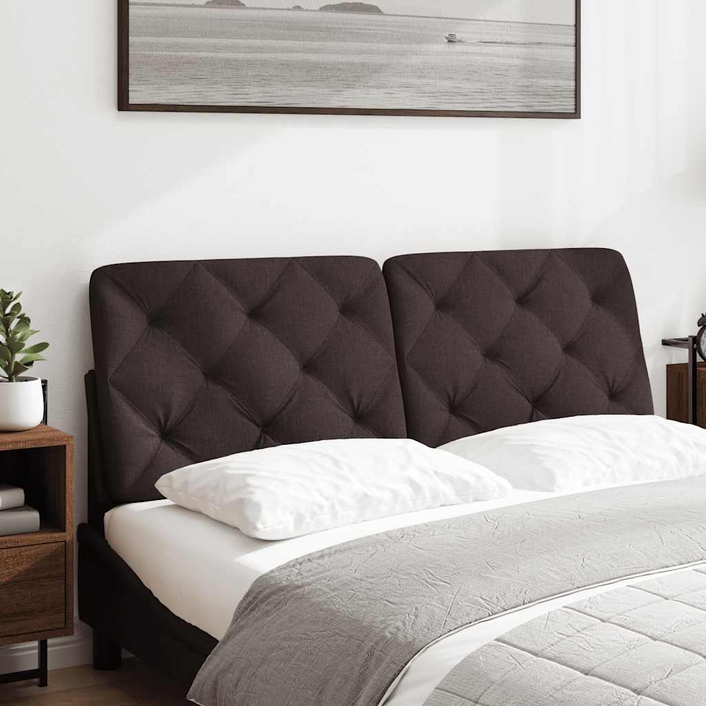 Coussin de tête de lit marron foncé 140 cm tissu - XIOS