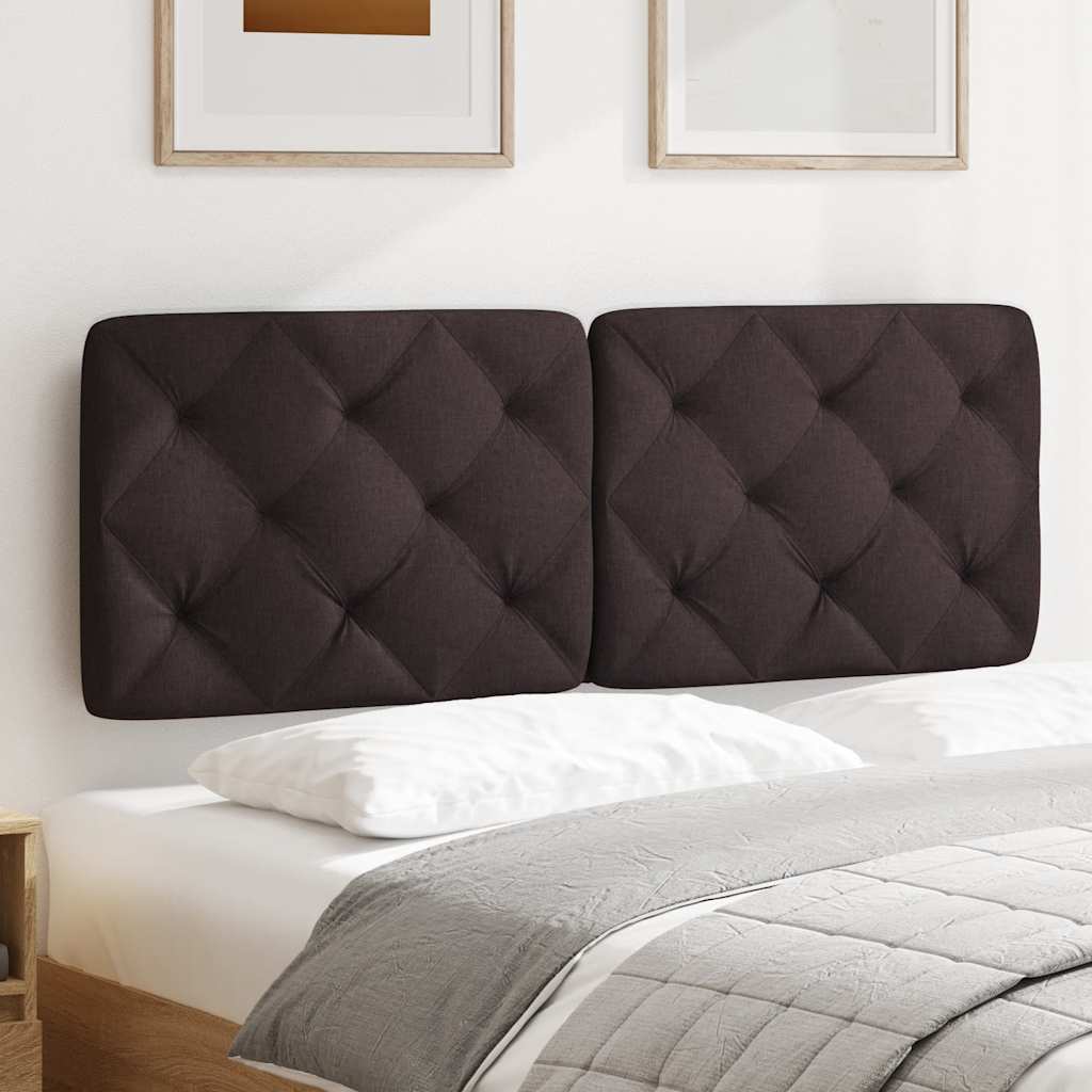 Coussin de tête de lit marron foncé 140 cm tissu - XIOS