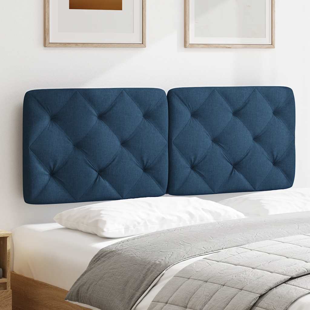 Coussin de tête de lit bleu 140 cm tissu - XIOS