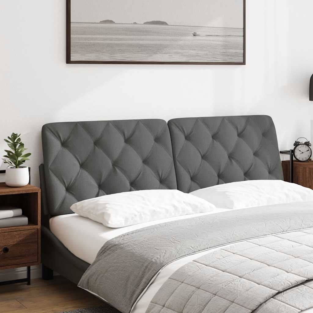 Coussin de tête de lit gris foncé 160 cm tissu - XIOS