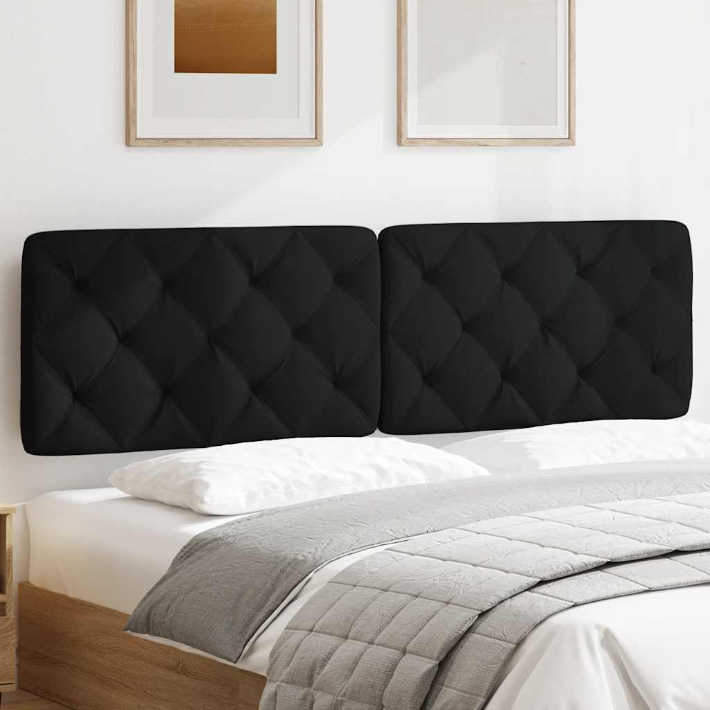 Coussin de tête de lit noir 180 cm tissu - XIOS