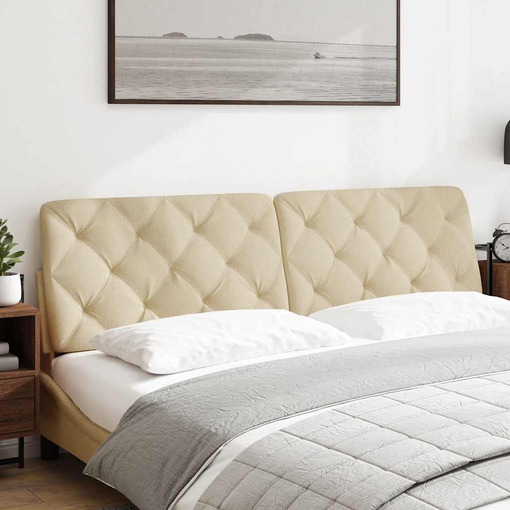 Coussin de tête de lit crème 180 cm tissu - XIOS