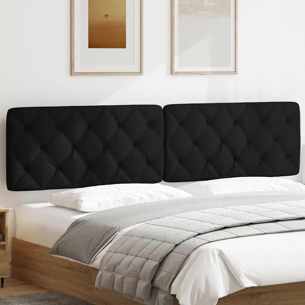Coussin de tête de lit noir 200 cm tissu - XIOS