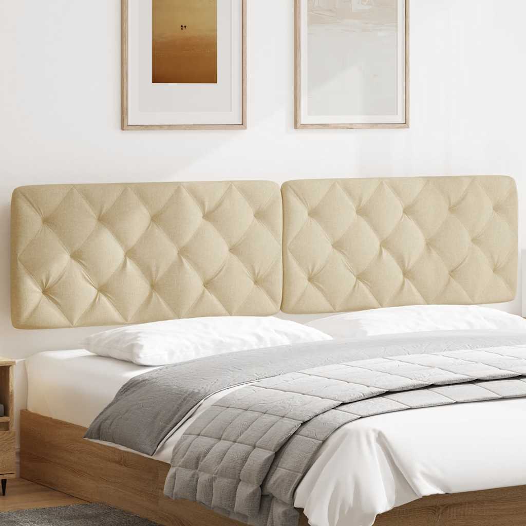 Coussin de tête de lit crème 200 cm tissu - XIOS