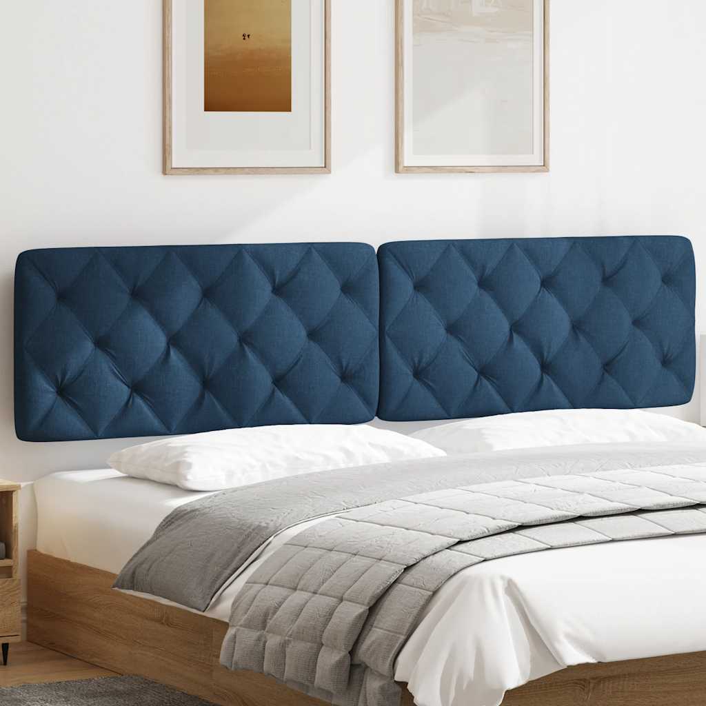 Coussin de tête de lit bleu 200 cm tissu - XIOS