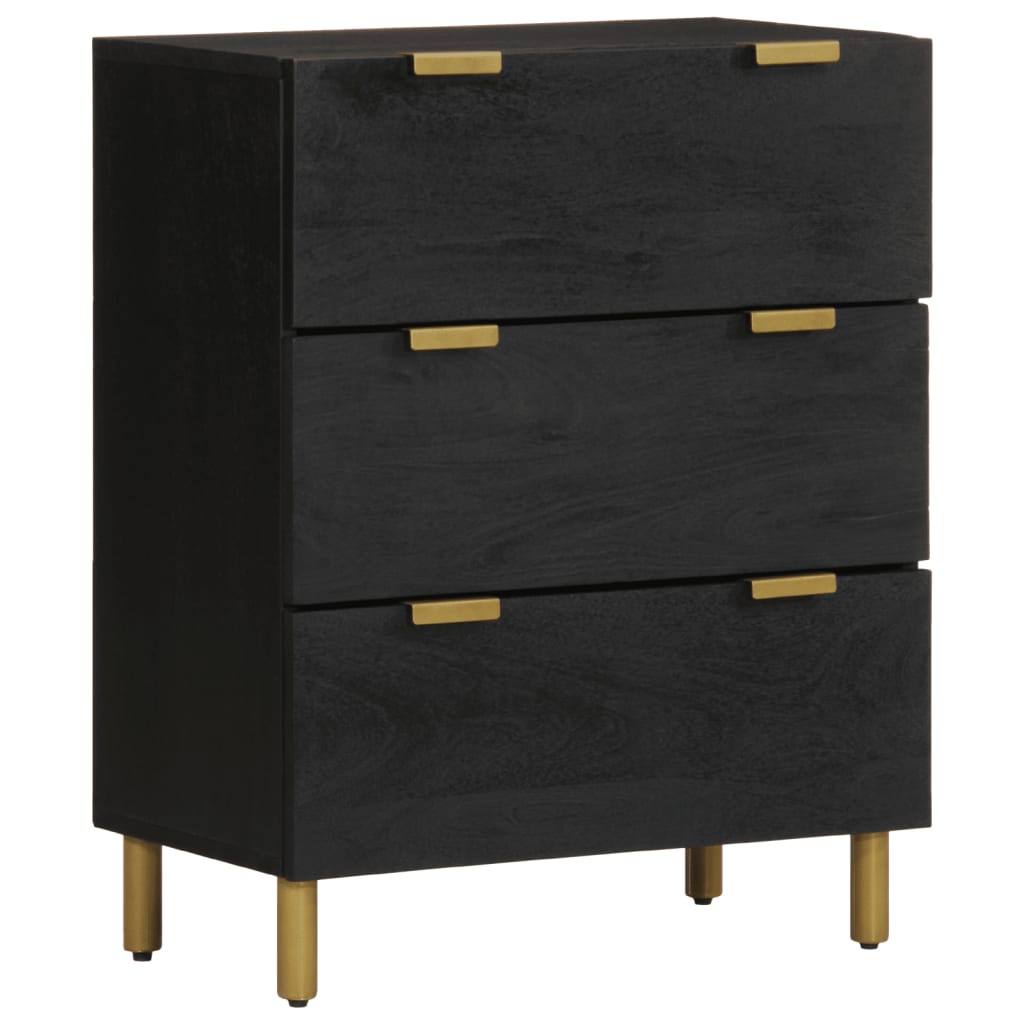 Buffets 2 pcs noir 60x33x75 cm bois d'ingénierie