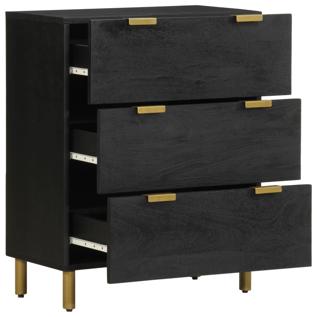 Buffets 2 pcs noir 60x33x75 cm bois d'ingénierie