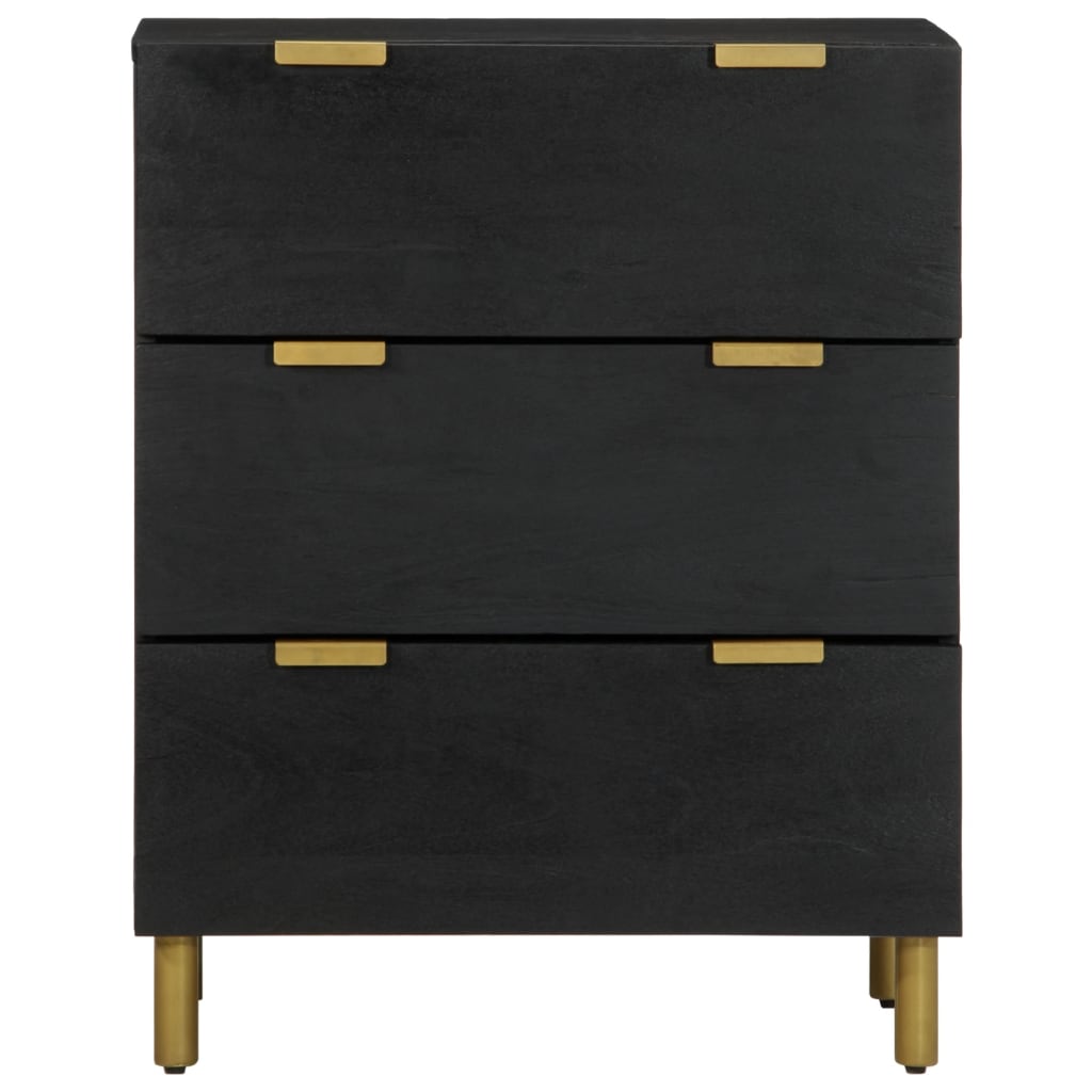 Buffets 2 pcs noir 60x33x75 cm bois d'ingénierie