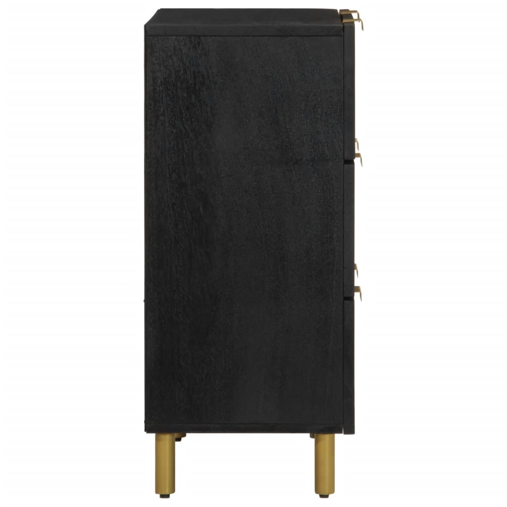 Buffets 2 pcs noir 60x33x75 cm bois d'ingénierie