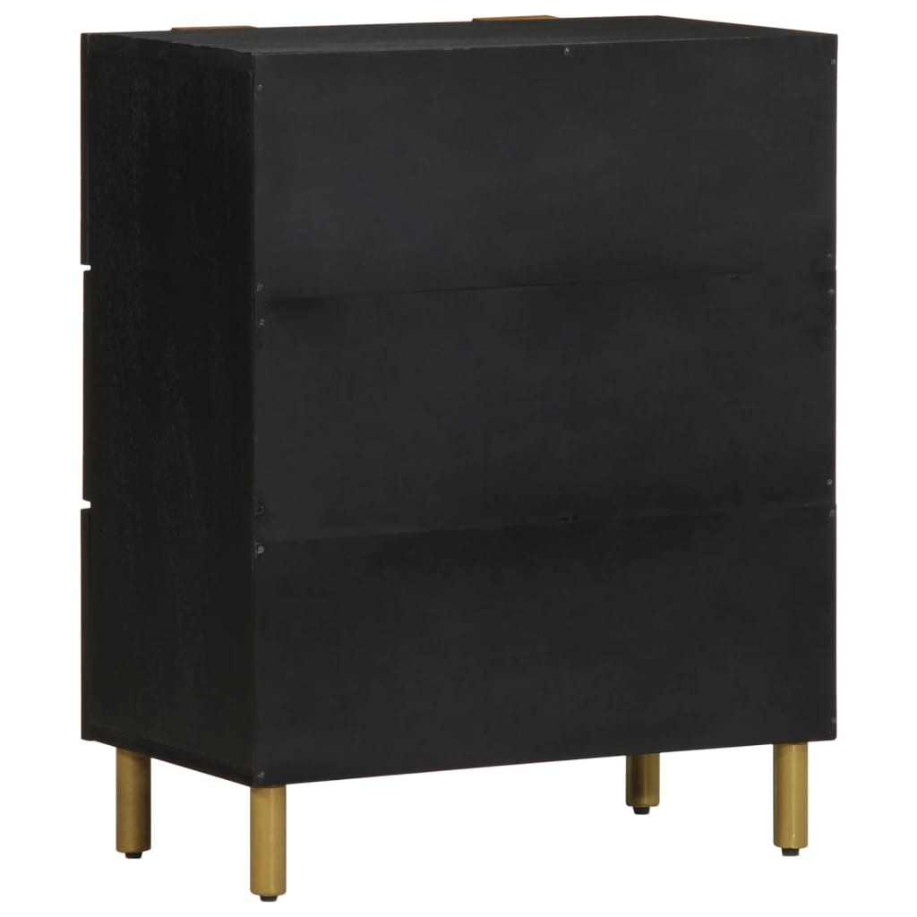 Buffets 2 pcs noir 60x33x75 cm bois d'ingénierie