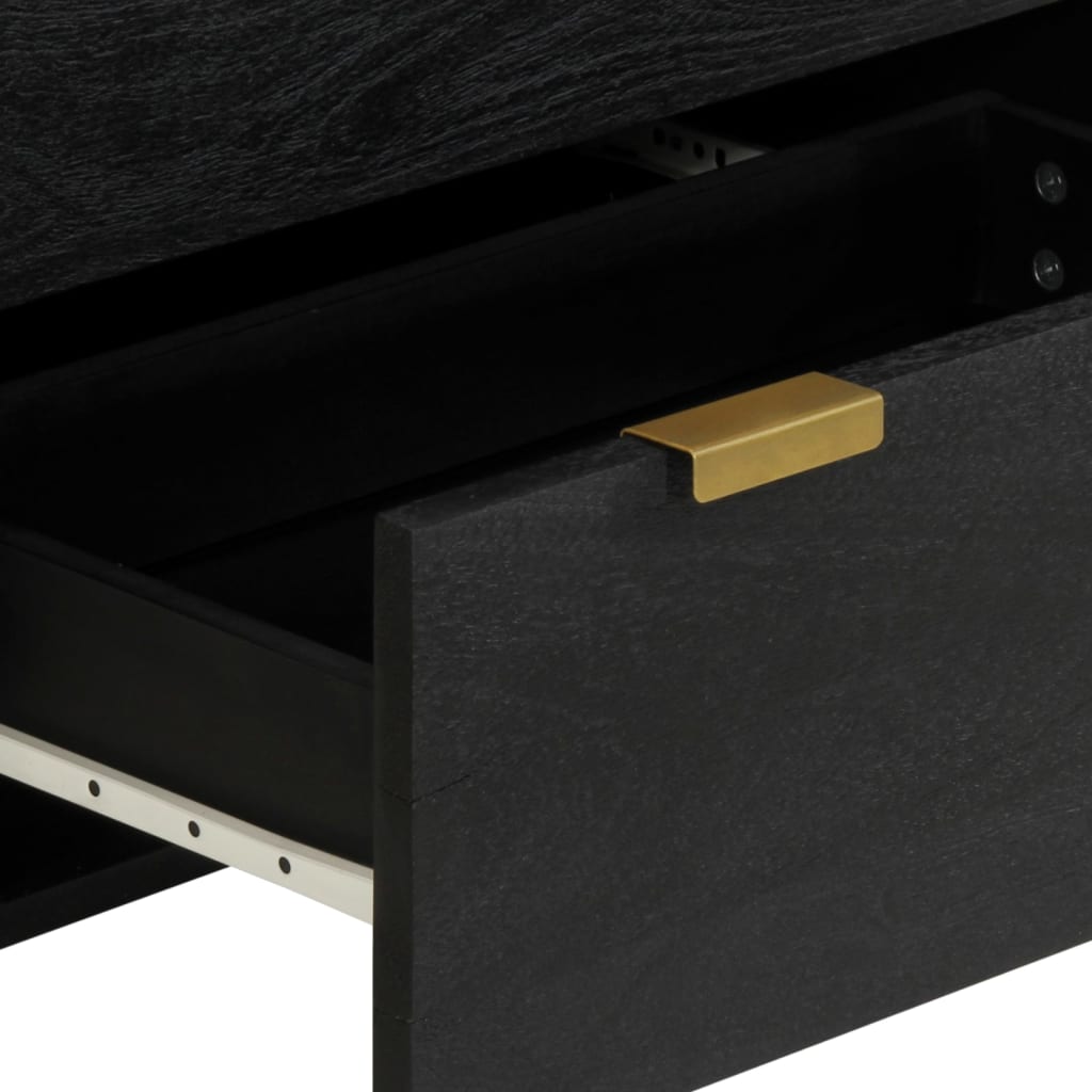 Buffets 2 pcs noir 60x33x75 cm bois d'ingénierie