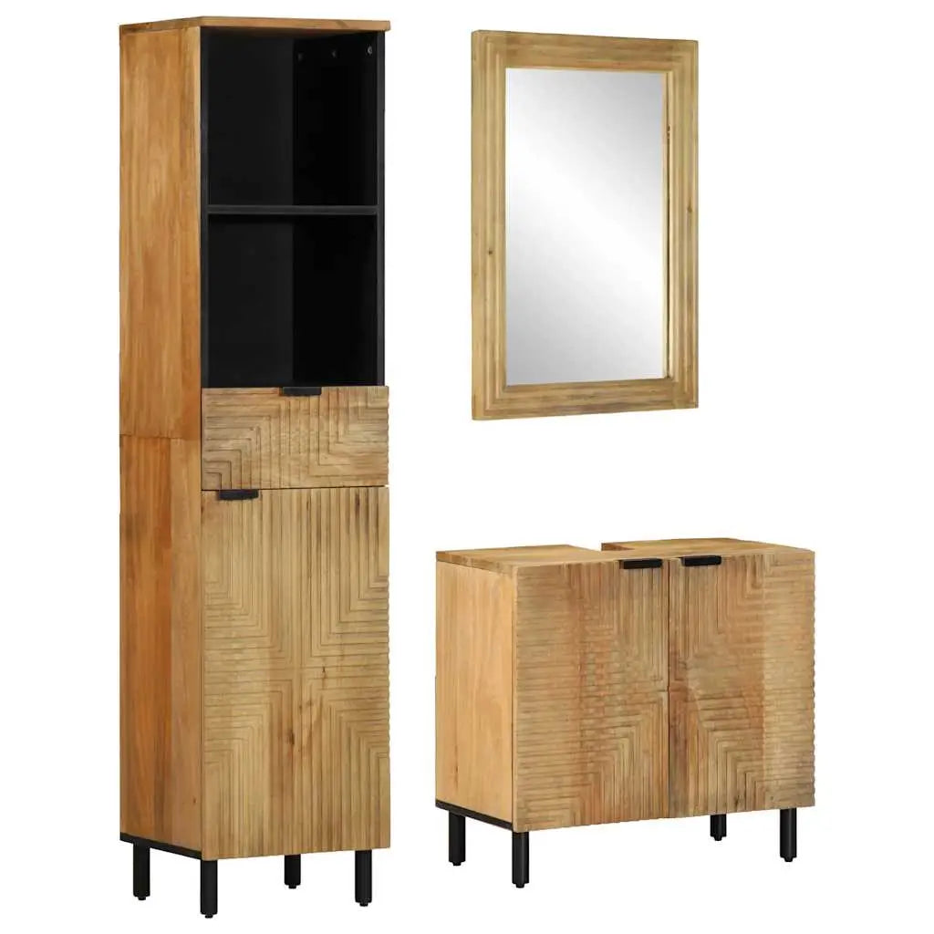 Ensemble de meubles de salle de bain 3 pcs marron - XIOS