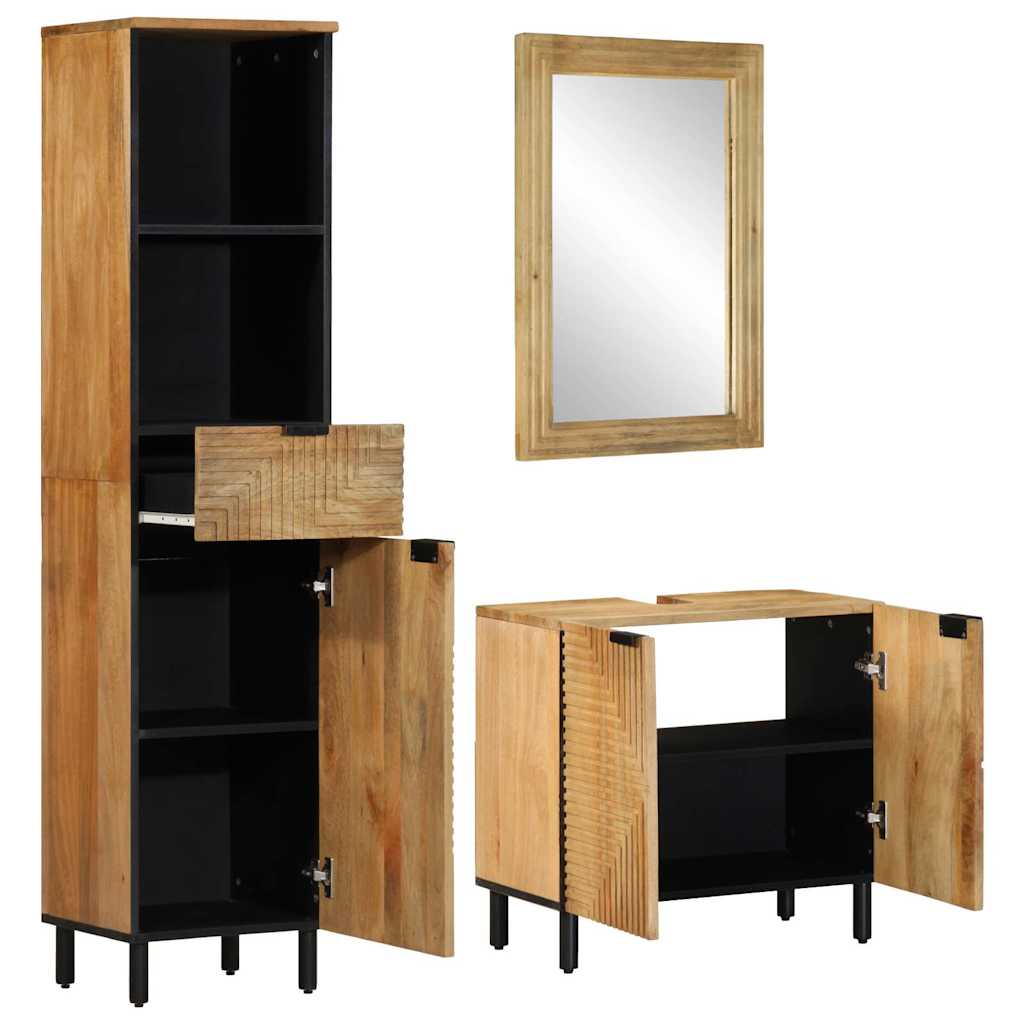 Ensemble de meubles de salle de bain 3 pcs marron